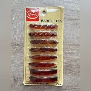 Vintage Goody Brown Hair Barrettes Set